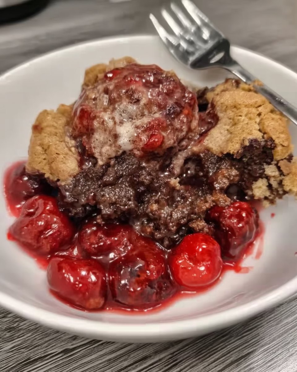 Sliced butter arranged on top of dry cake mix in a baking pan