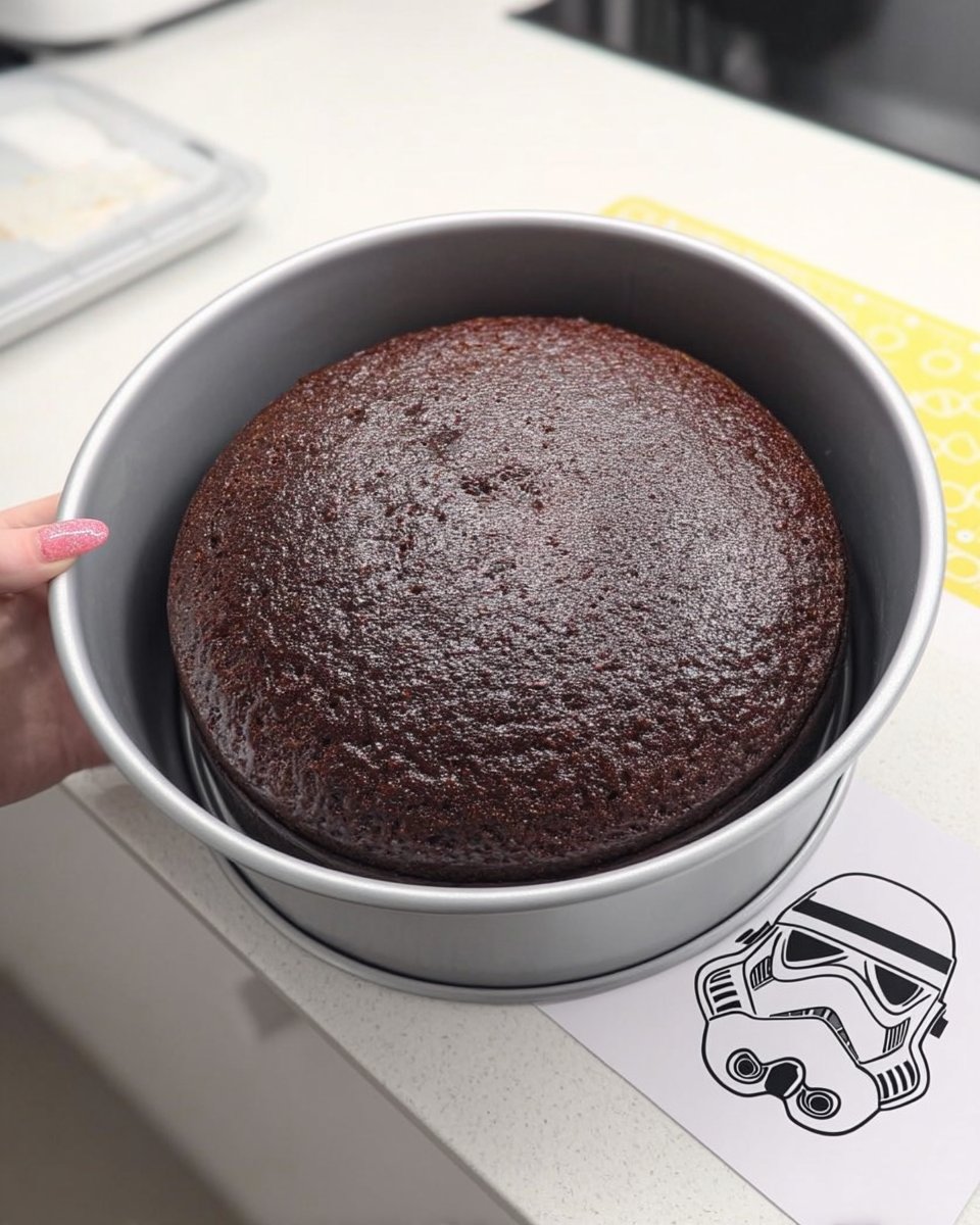 Ingredients for Star Wars cake including sponge cake fondant and tools