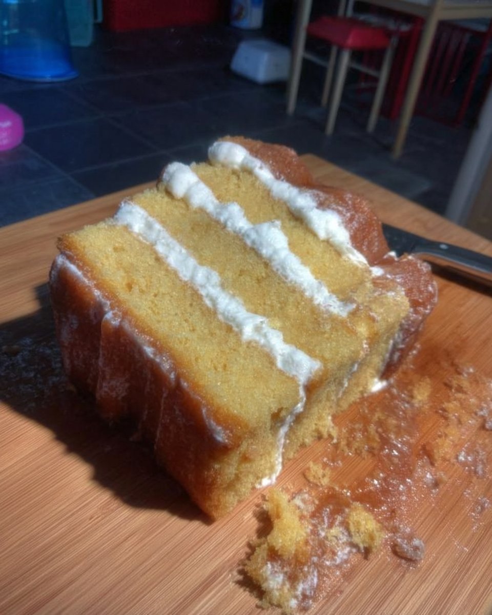 Cutting sponge cake with paper template