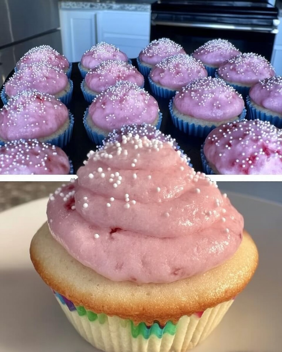 Ingredients for champagne cake including butter sugar eggs and a bottle of pink champagne