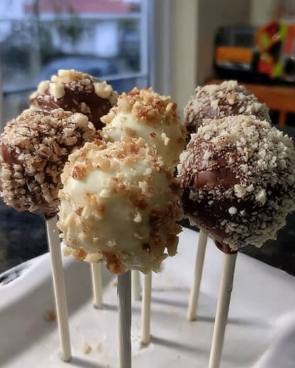 Push pop cakes made of cheesecake dipped in white chocolate