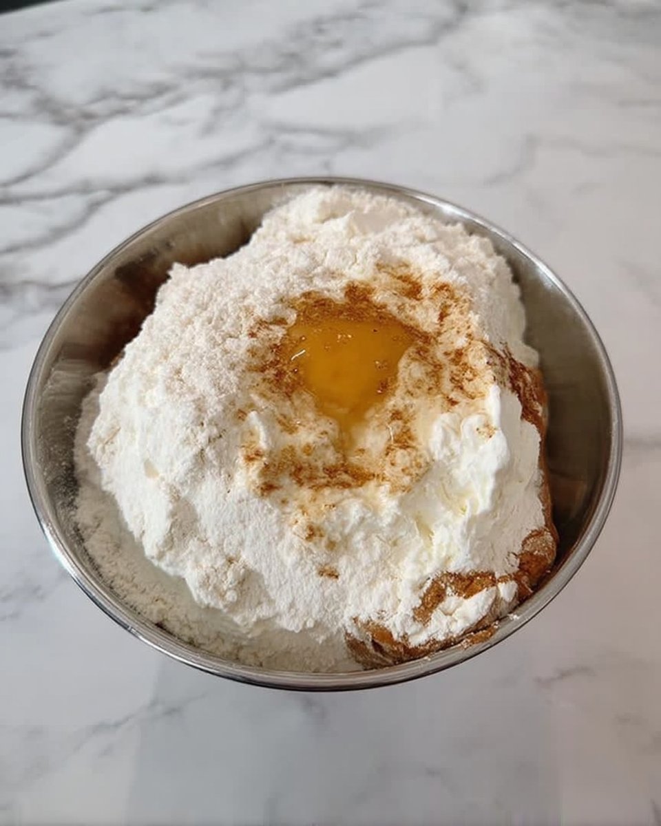 Ingredients for chiffon cake including eggs and flour