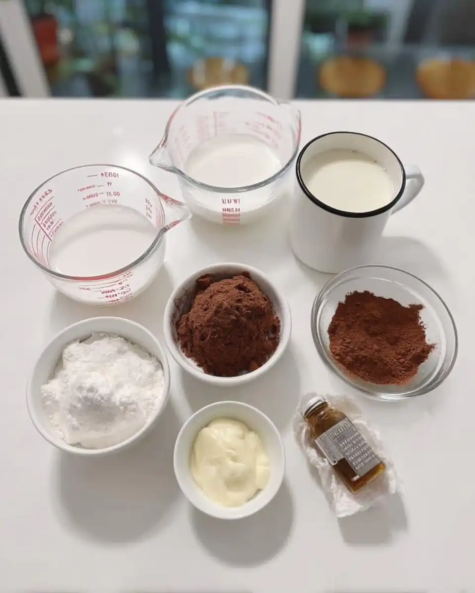 Chocolate Mug Cake 13 Smooth chocolate cake batter in a mug showing glossy consistency