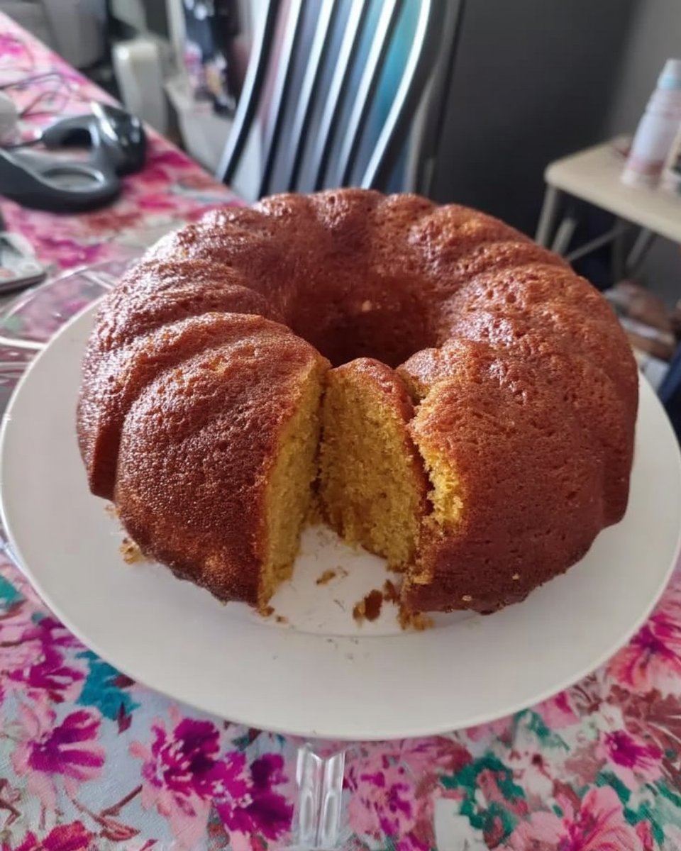 Slice of classic vanilla layer cake on a vintage floral plate