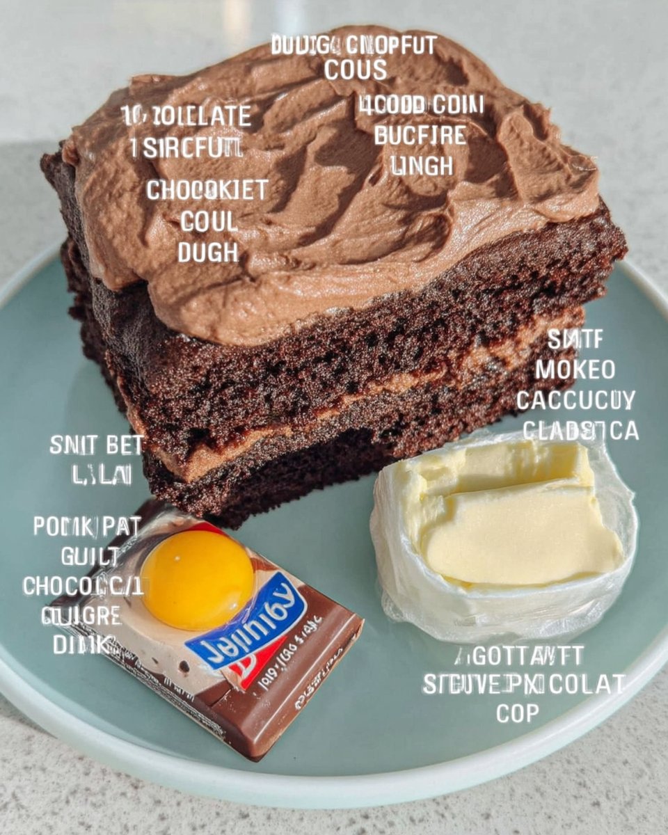 Dutch processed cocoa powder in a ceramic bowl next to butter and eggs