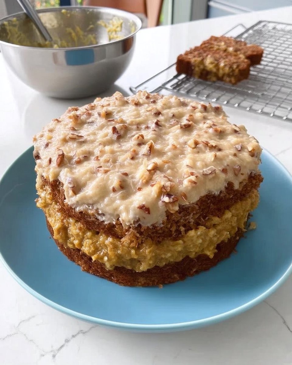 Folding beaten egg whites into chocolate cake batter