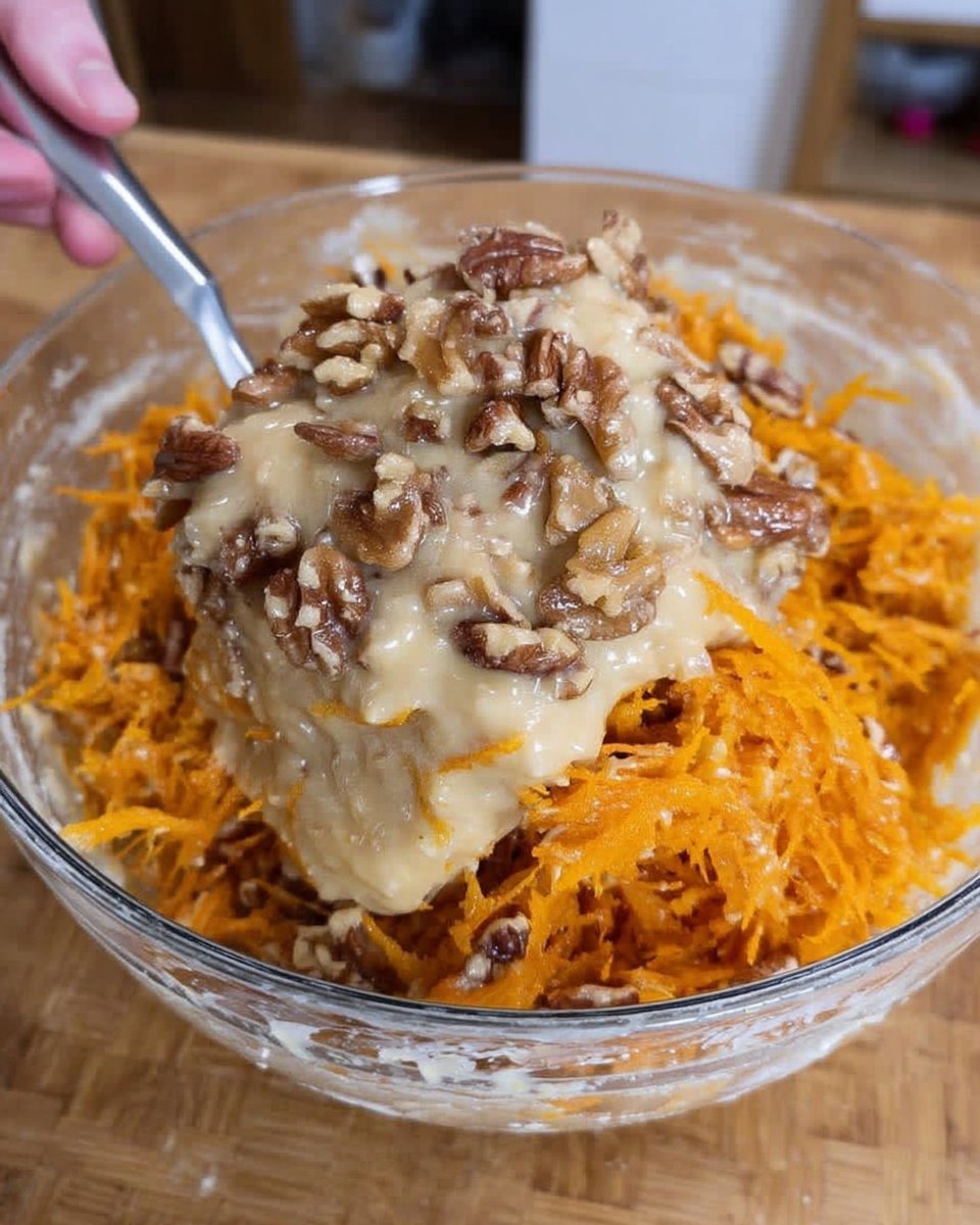 Carrot Cake 12 Fresh whole carrots and spices on a wooden surface.