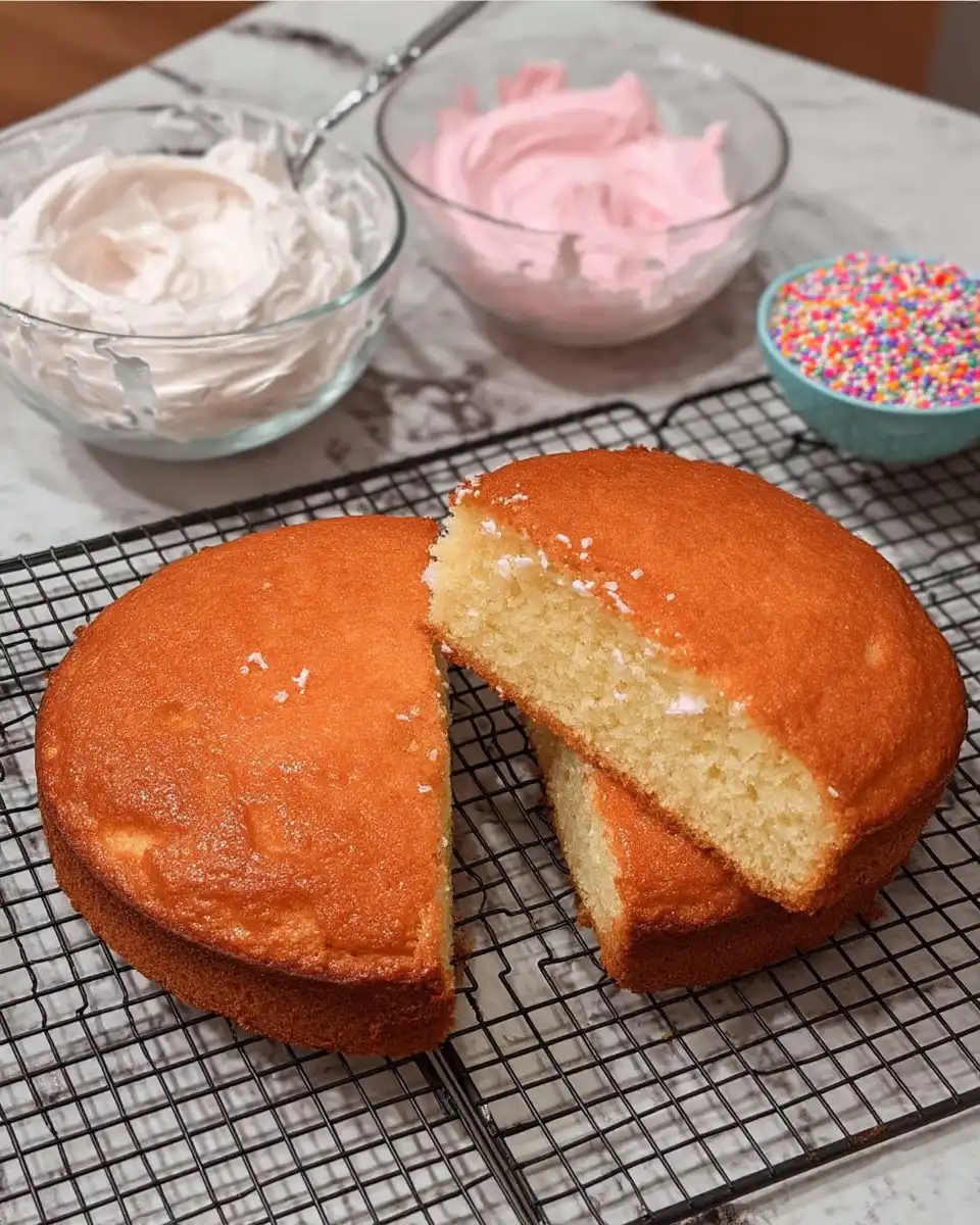 Smoothing buttercream on a small 4 inch minimal cake