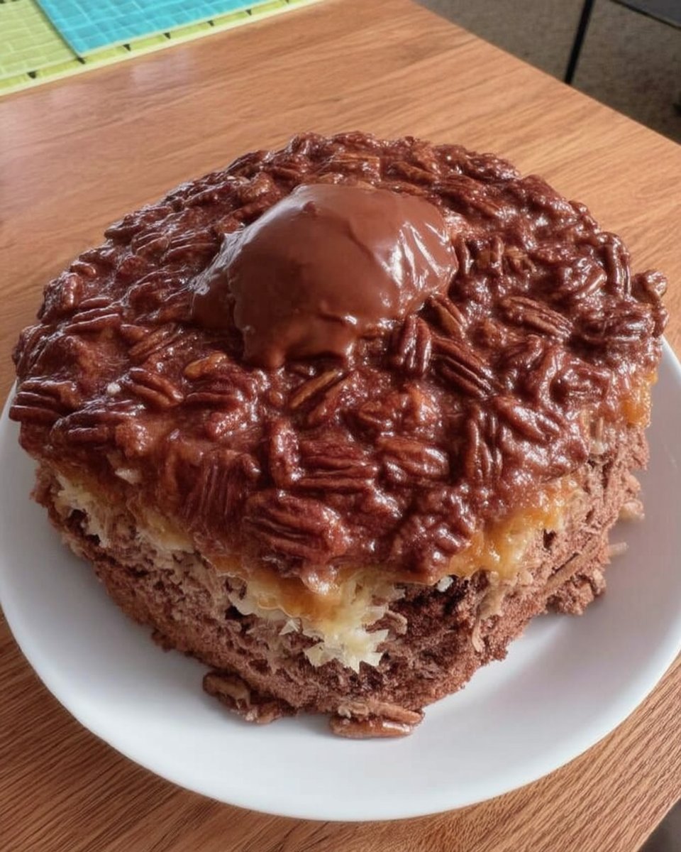 Ingredients for German chocolate cake including chocolate butter and eggs