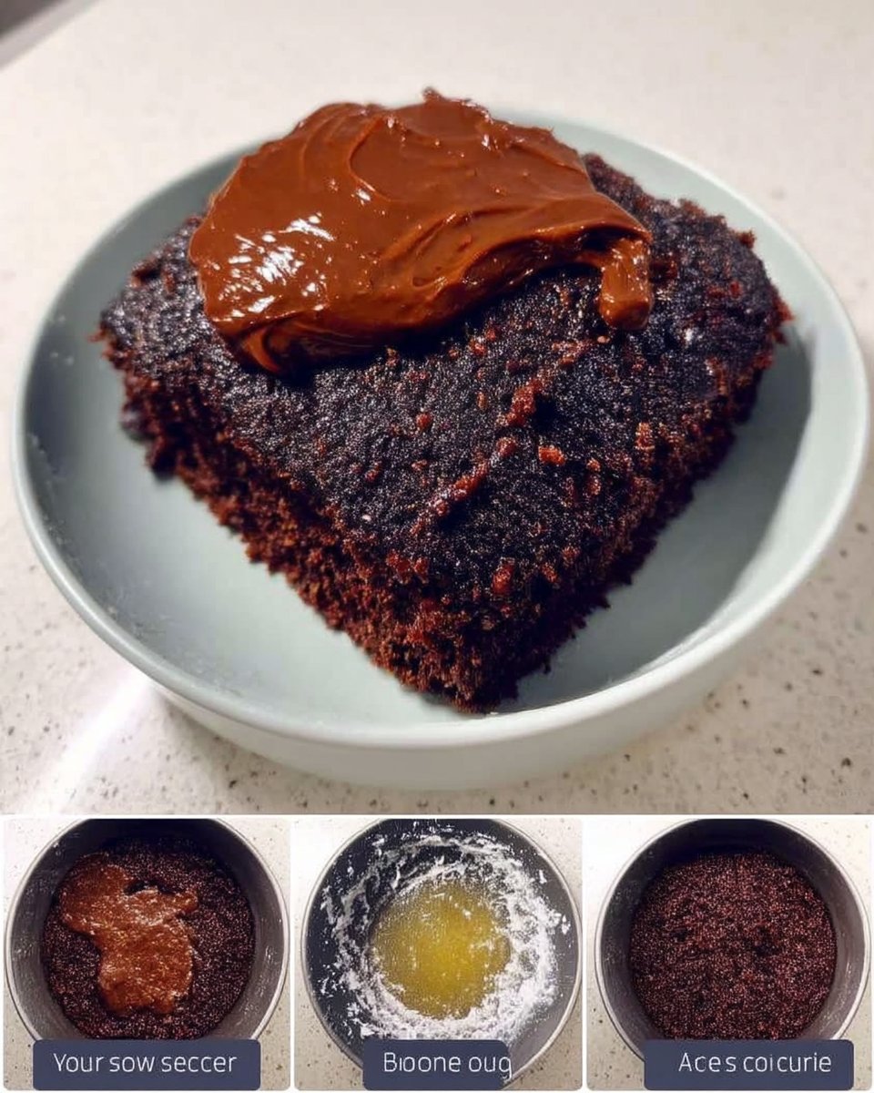 Pouring melted chocolate glaze over a baked bundt cake