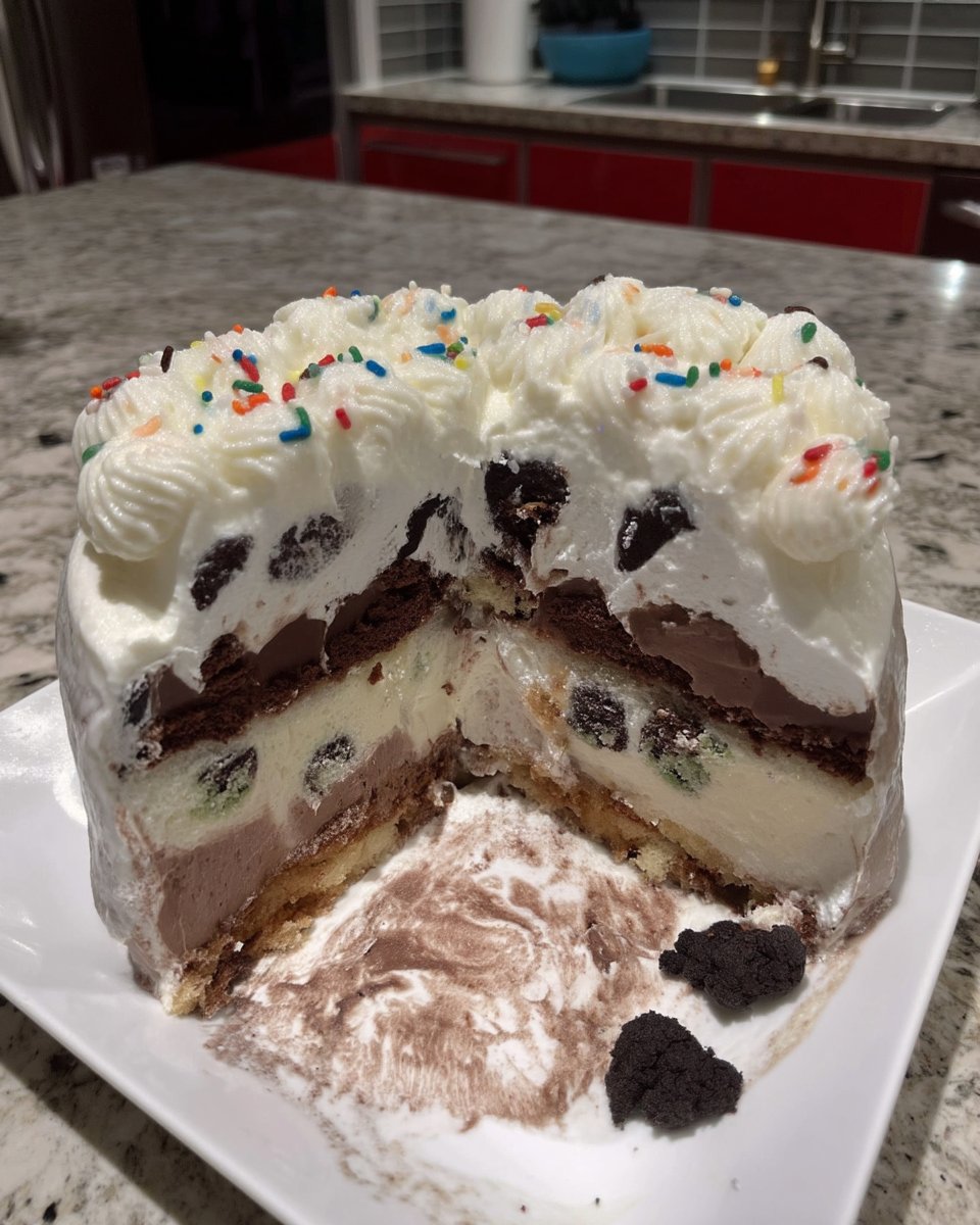 Cookies and Cream Cake 12 Layout of baking ingredients including cocoa powder buttermilk and oreo cookies