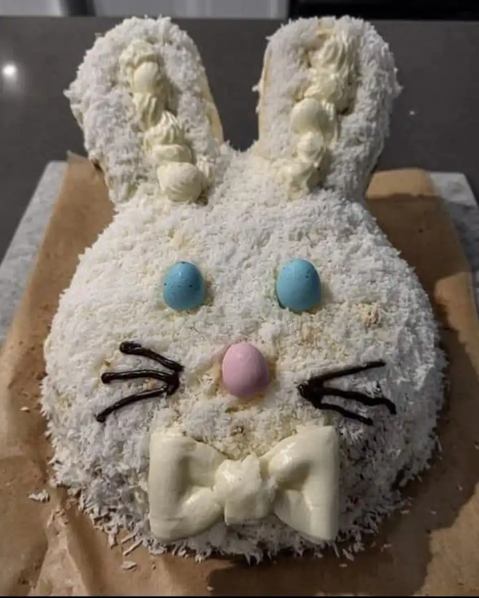 Speckled Easter Egg Cake 12 Butter sugar blue gel and cocoa powder on a table