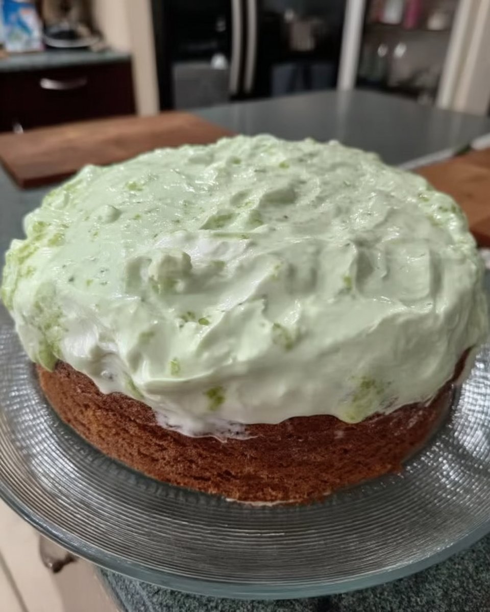 Ingredients for watergate cake including cake mix and pistachio pudding