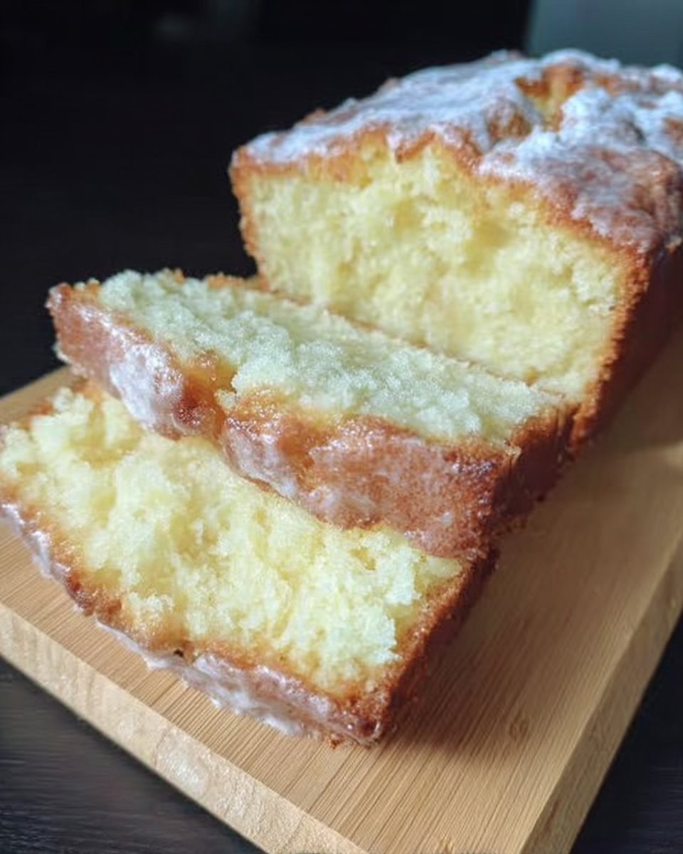 Slice of lemon yogurt cake on floral plate with tea