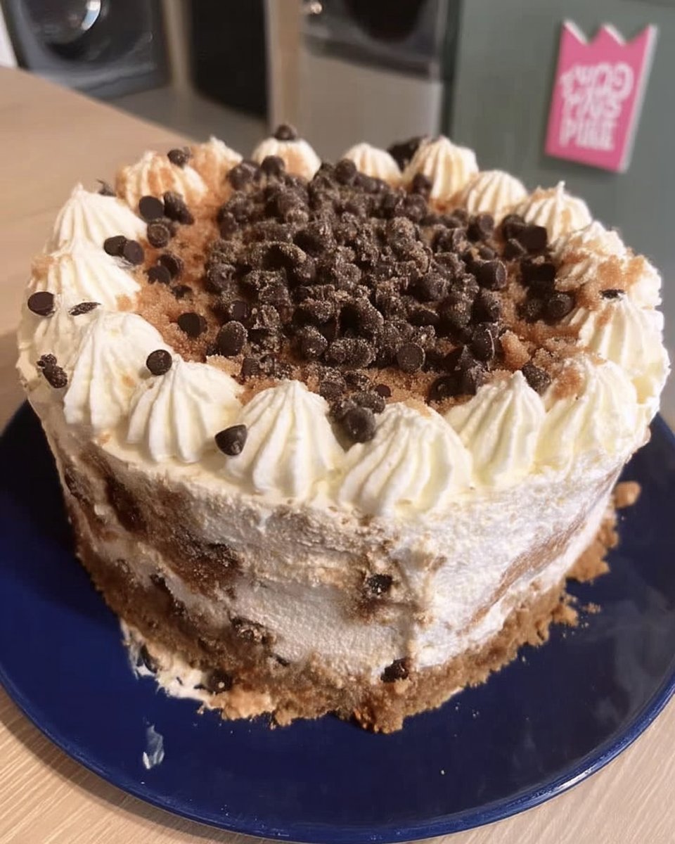 Slice of triple chocolate layer cake showing distinct layers of chiffon, cremeux, and ganache
