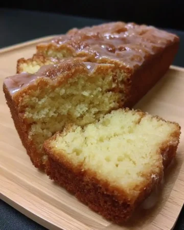 Whole vintage lemon yogurt bundt cake on a glass stand