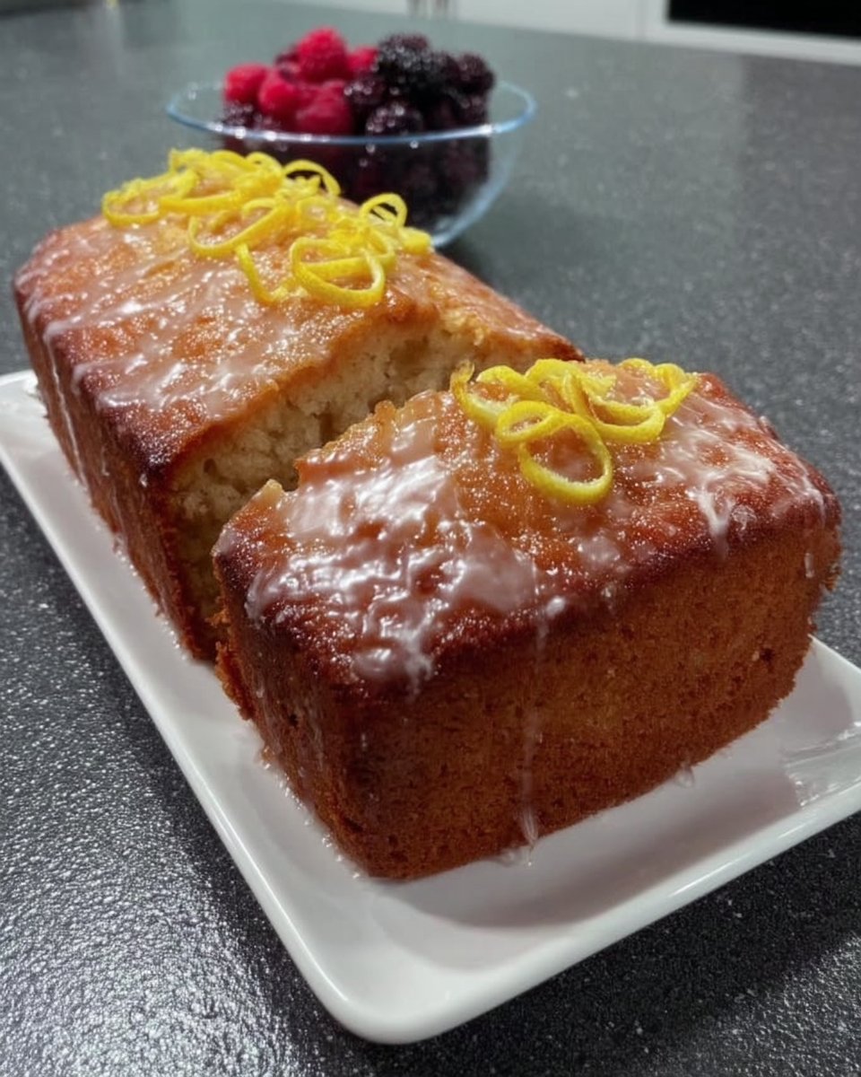 Slice of vintage lemon drizzle cake on grandmother's floral china