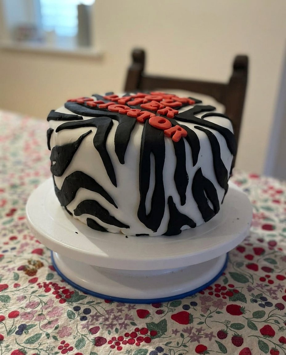 A two-layer small-batch yellow cake with smooth chocolate buttercream frosting and minimalist design.