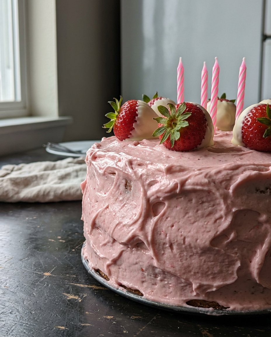 Bowls of pink strawberry powder and white flour on a rustic wooden table.