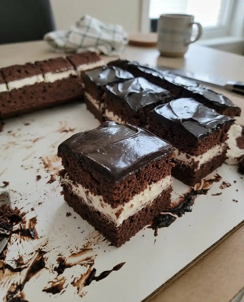 Baking ingredients for a square cake including cocoa powder and buttermilk on a wooden table