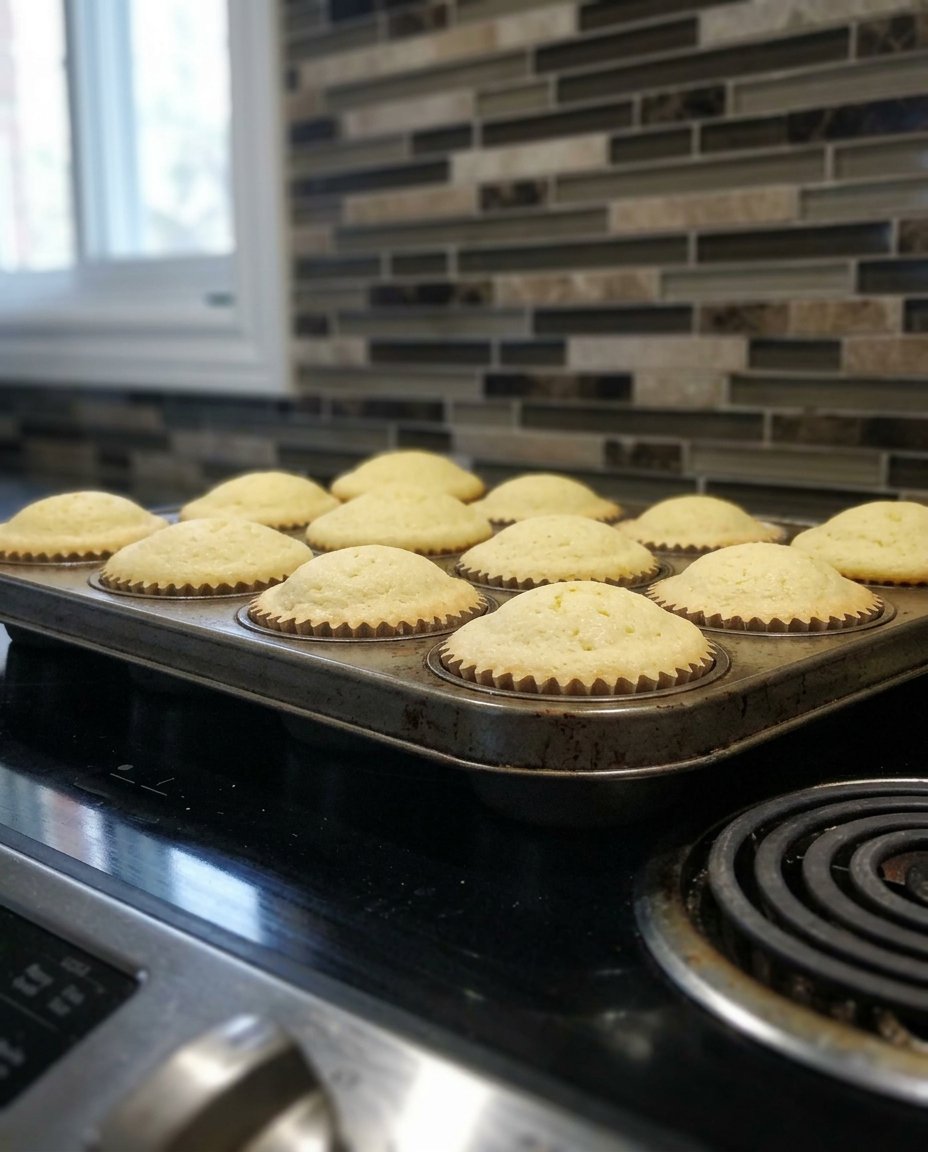 Fairy Cake 13 A close up of butter and sugar being whisked into a pale fluffy mixture in a glass bowl.