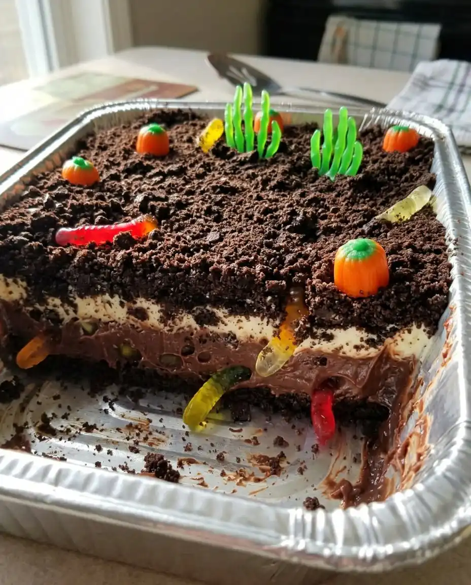 Ingredients for Easter dirt cake including Oreos cream cheese and Easter candy