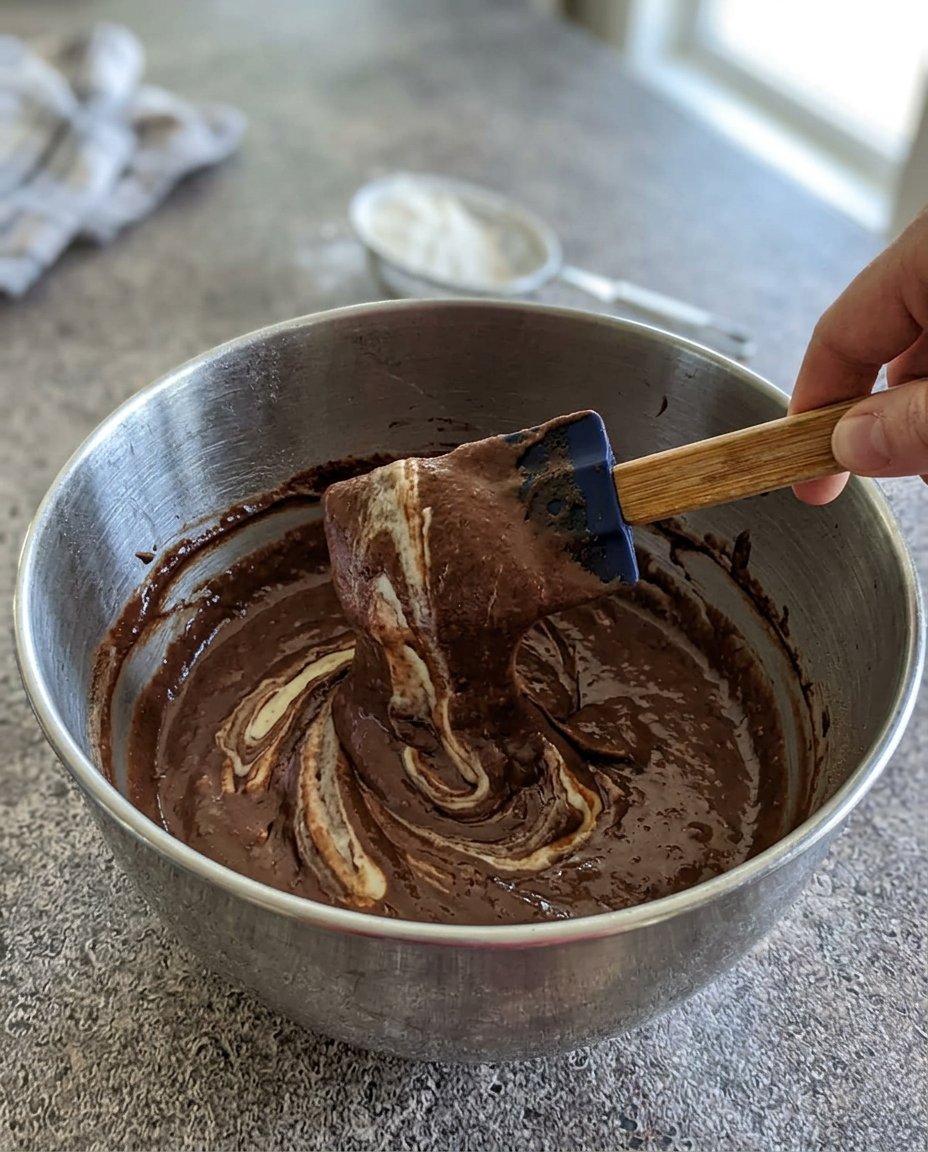 Ingredients for the chocolate pastry including a bowl of cocoa powder and a glass of fresh buttermilk.