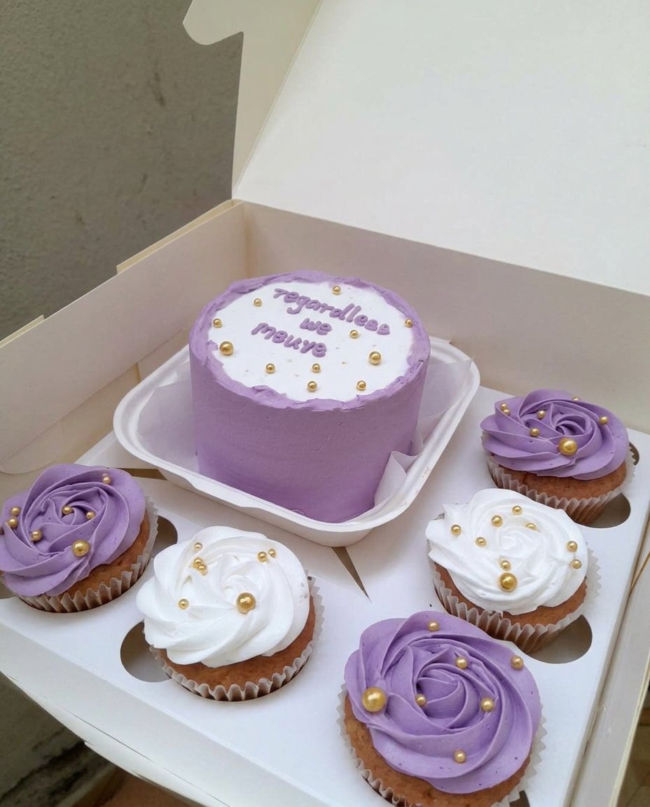 Cake Bento 14 A bento cake with small piped flowers on top