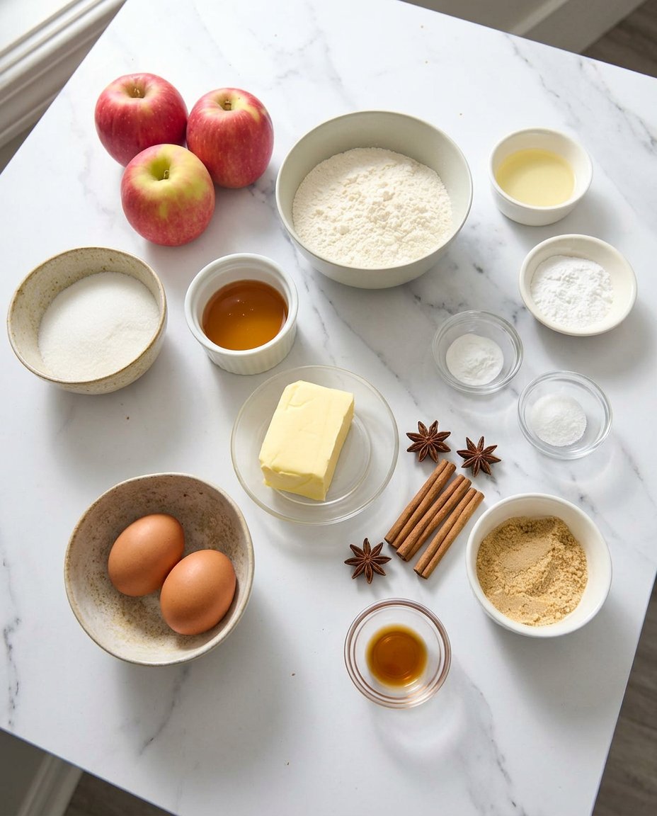 High quality ingredients including Honeycrisp apples, dark rum, European butter, and farm fresh eggs