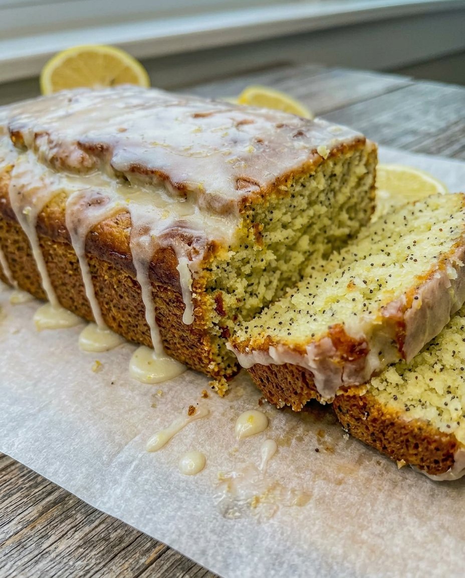 Fresh organic lemons and a bowl of blue poppy seeds on a rustic wooden table