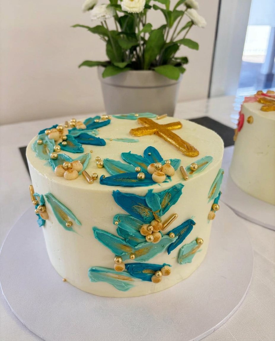 Baking ingredients like flour butter and eggs in vintage glass bowls