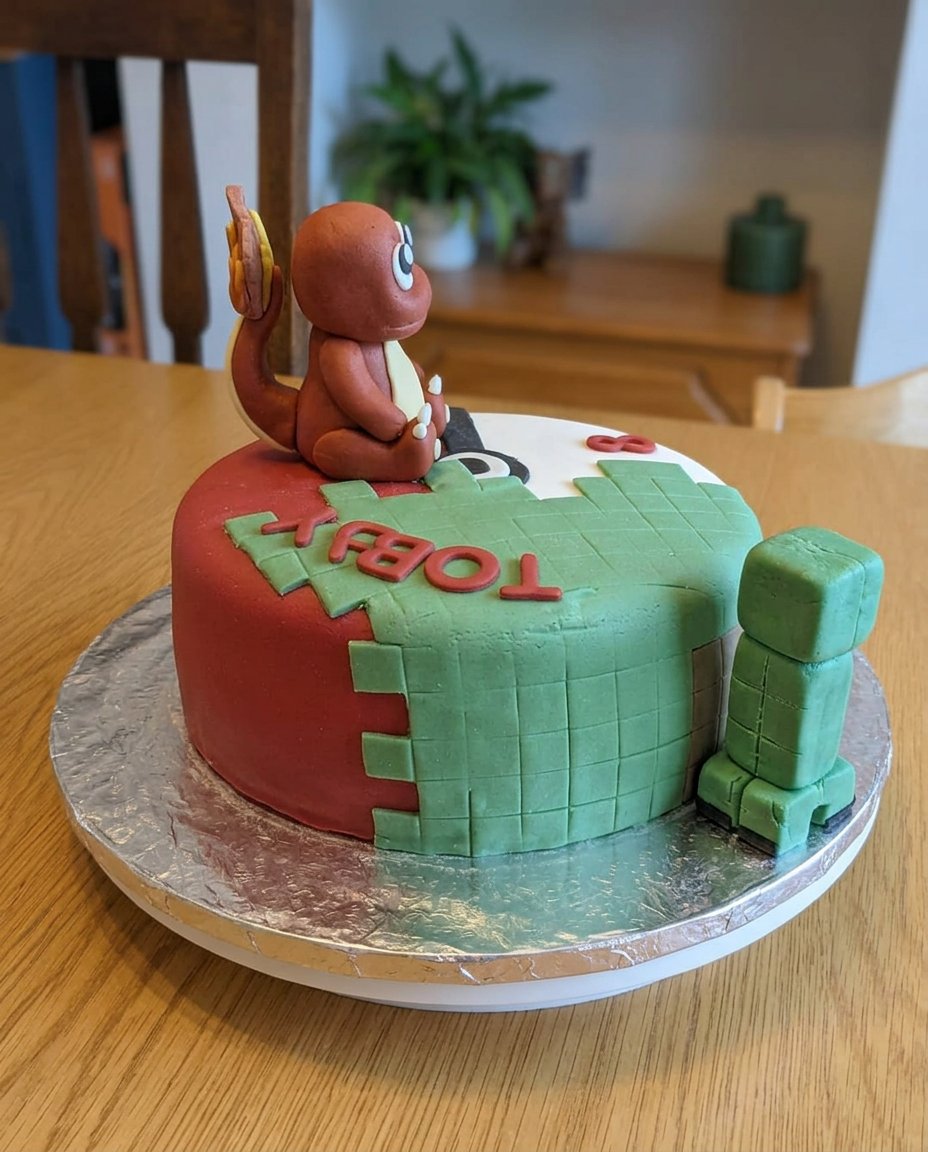 The various ingredients needed for a soccer cake including butter, icing sugar, and green gel coloring