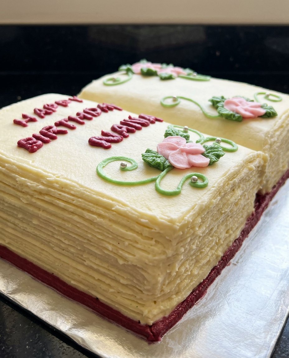 Bowls of flour sugar butter and cocoa powder on a kitchen counter