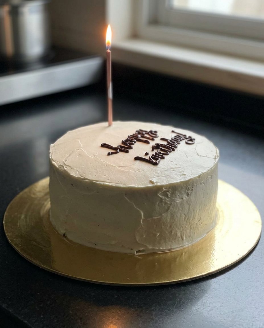 A single slice of minimalist cake served on a simple ceramic plate