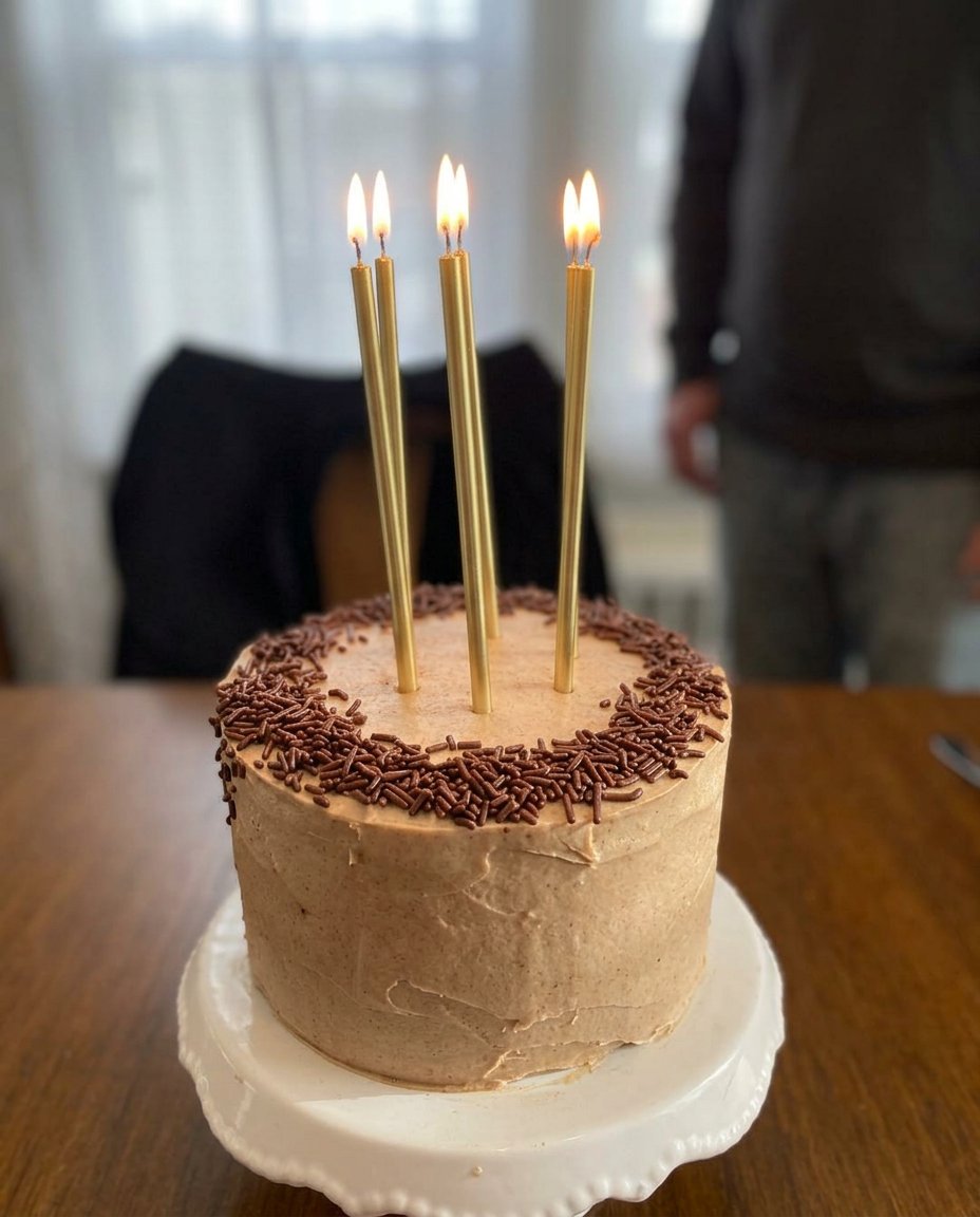Small Cake 13 Close up of an electric mixer blending butter and sugar until fluffy.