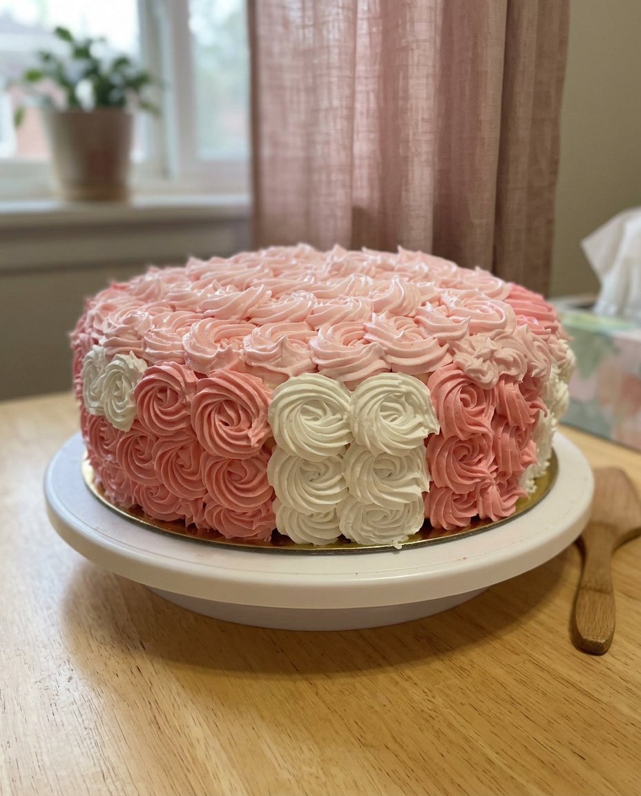 Close up of a delicate cake crumb texture and ribbon stage batter