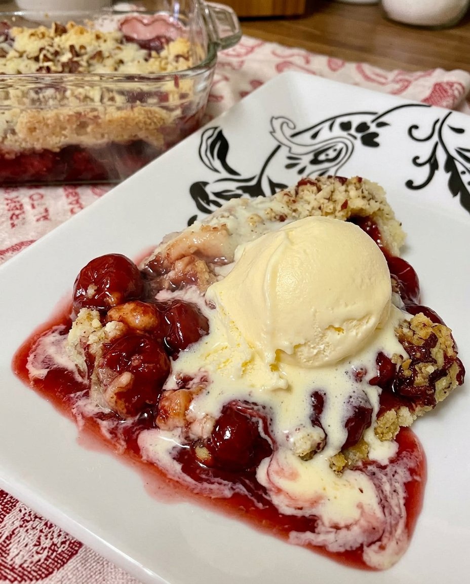 Thin slices of cold butter arranged precisely over dry cake mix and pecans