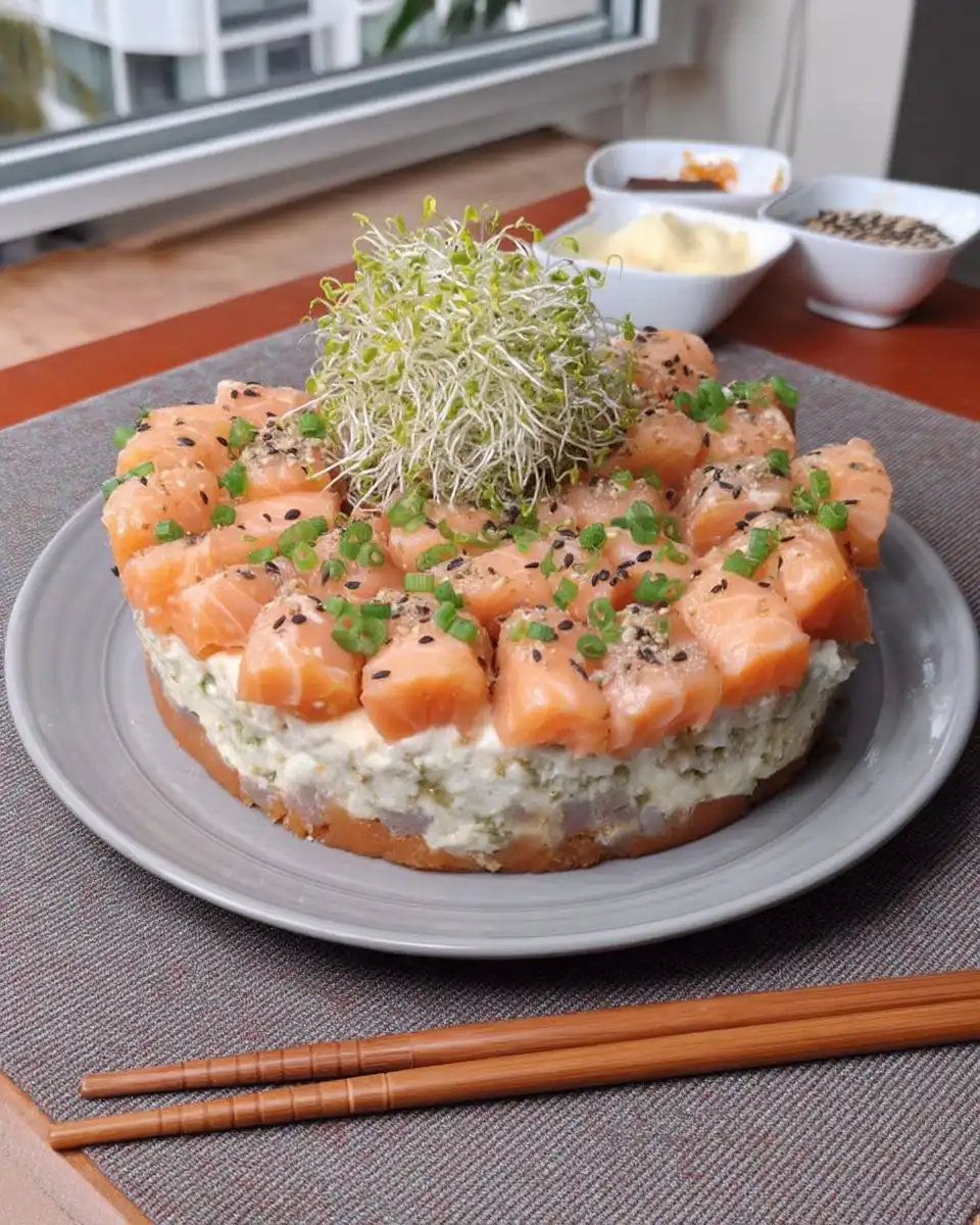 Hands pressing vinegared rice into a round cake mold