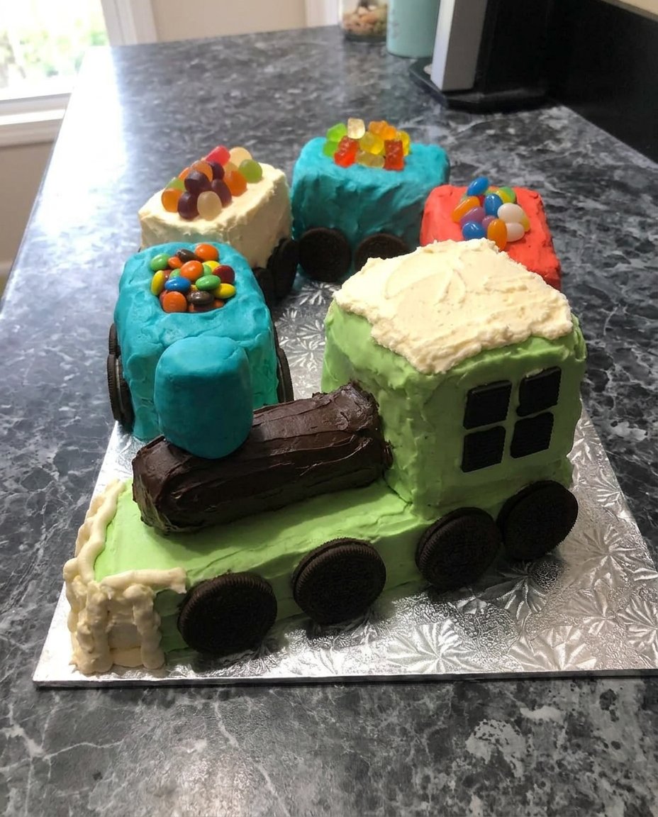 Train Cake 14 A slice of airy train cake being served on a decorative plate