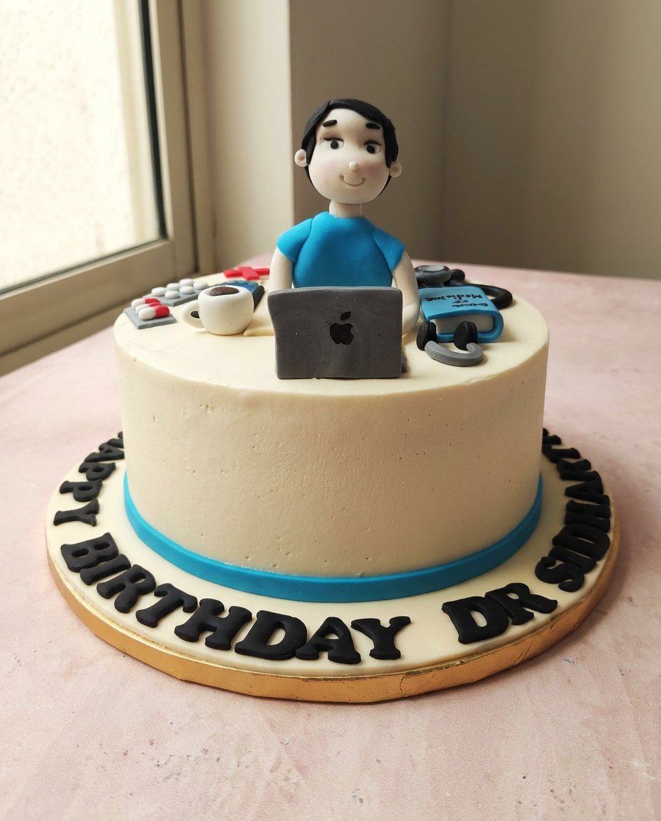 A slice of yellow cake with chocolate frosting on a vintage blue plate