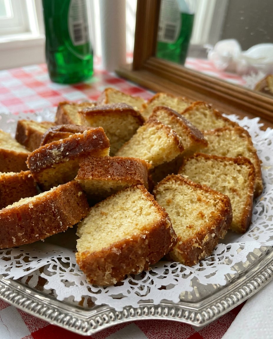 A single slice of lemon drizzle cake served with a cup of tea