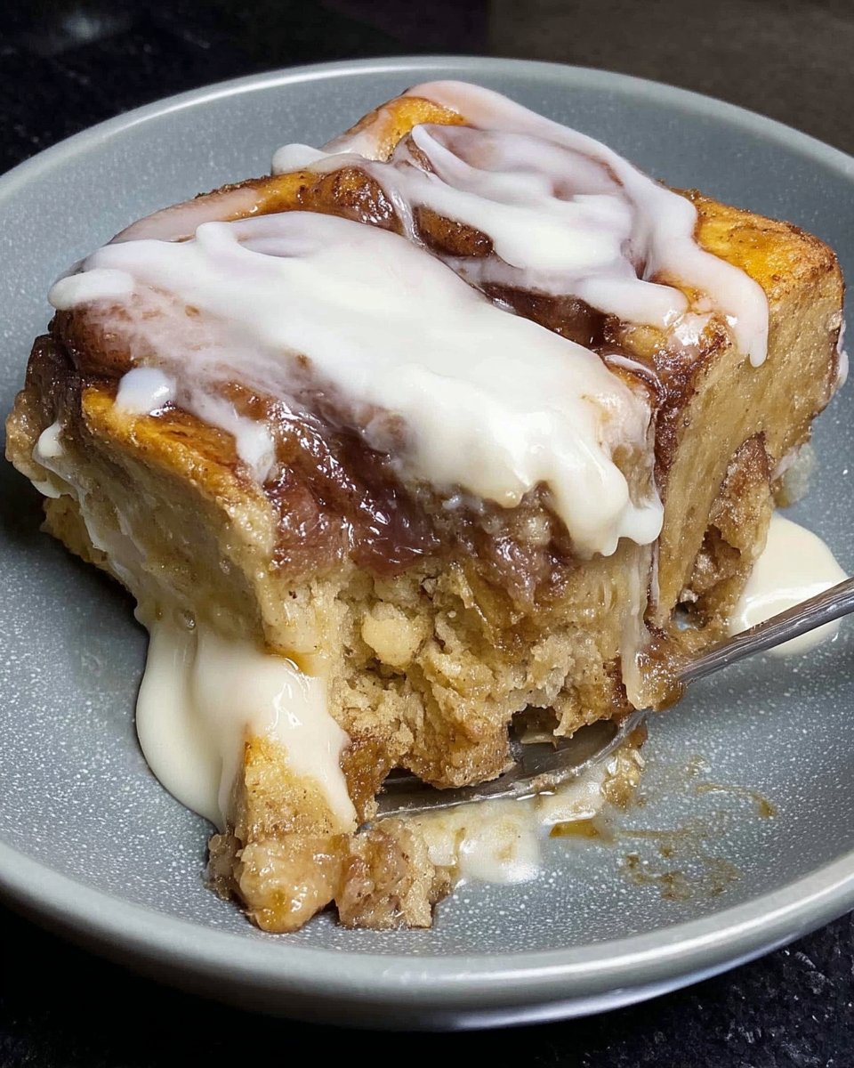 A single square slice of cinnamoroll cake on a white plate showing the internal layers and the saturated glaze.