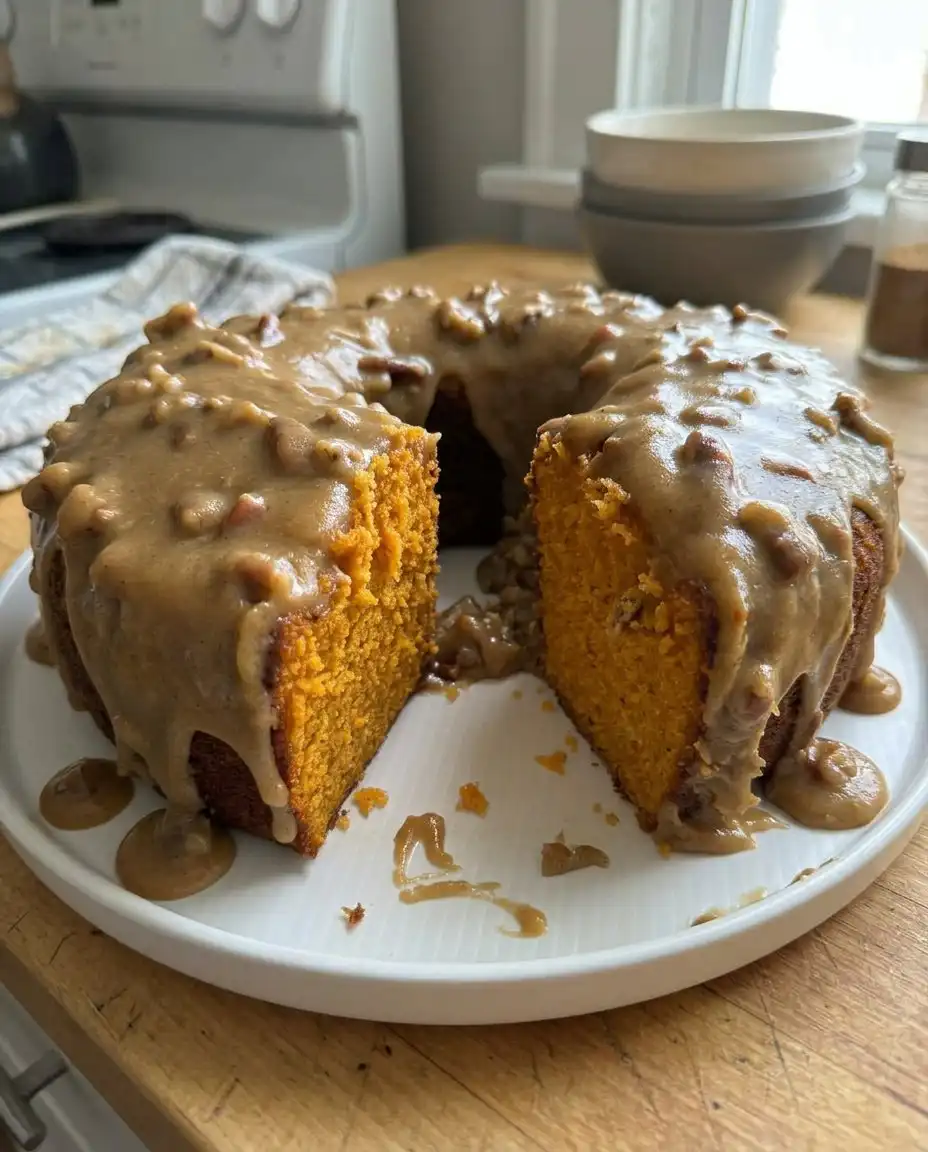 A clean slice of sweet potato cake served with a dollop of cream