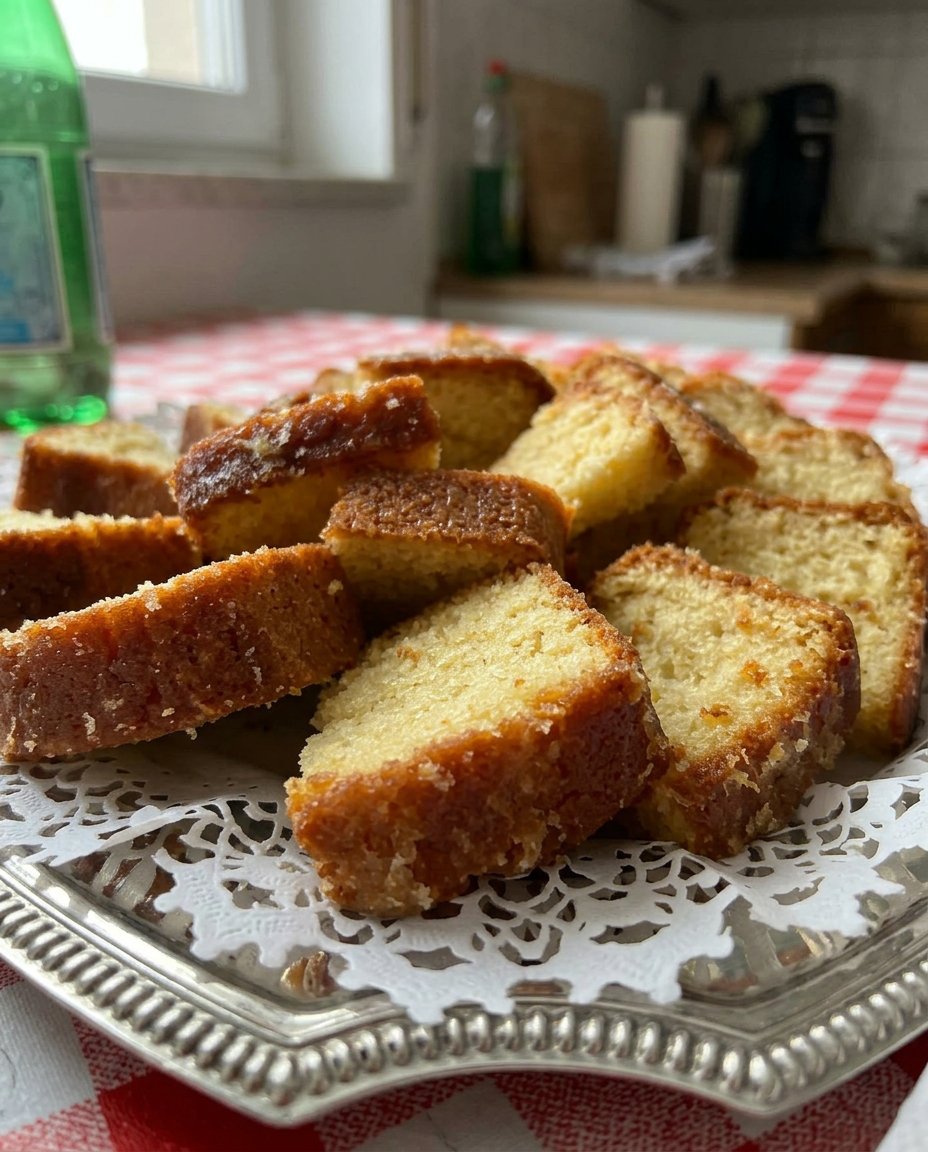 A golden lemon drizzle loaf cake on a vintage floral china plate