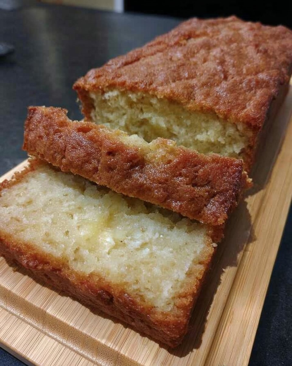 A slice of golden lemon yogurt cake with white glaze on a vintage china plate