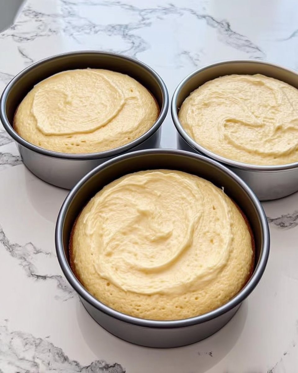 Fluffy white meringue in a mixing bowl for folding into batter