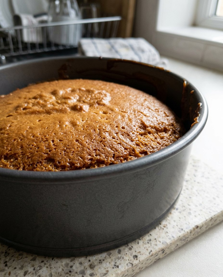 A whisk lifting thick pale yellow egg and sugar mixture showing the ribbon stage