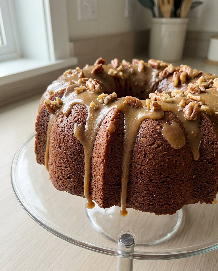 Hand whisking eggs into brown butter and sugar mixture