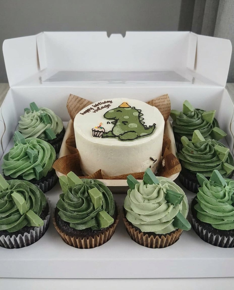 A bento cake with a small wooden fork on the side