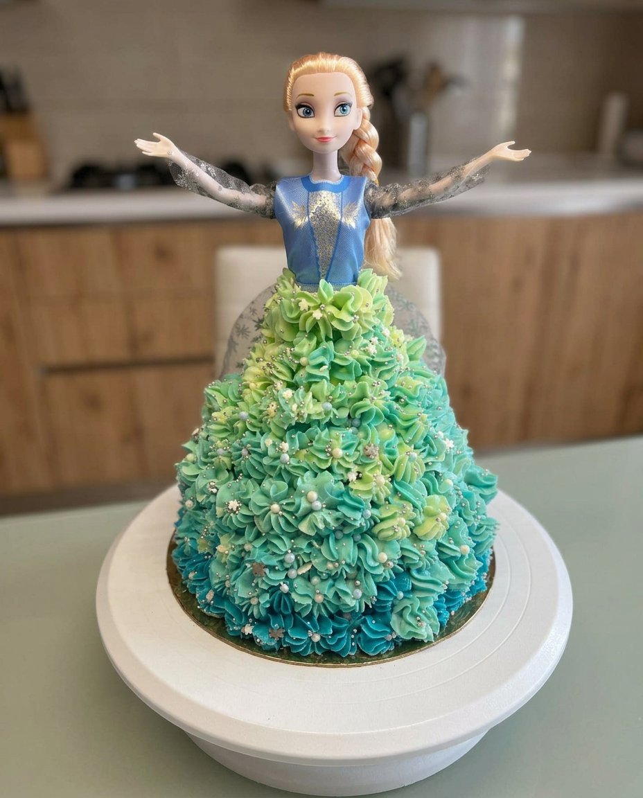 Elsa Cake 12 Ingredients for a large vanilla cake including butter sugar eggs and pudding basins.